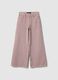 Girls' super wide leg jeans in pure pink cotton denim_3