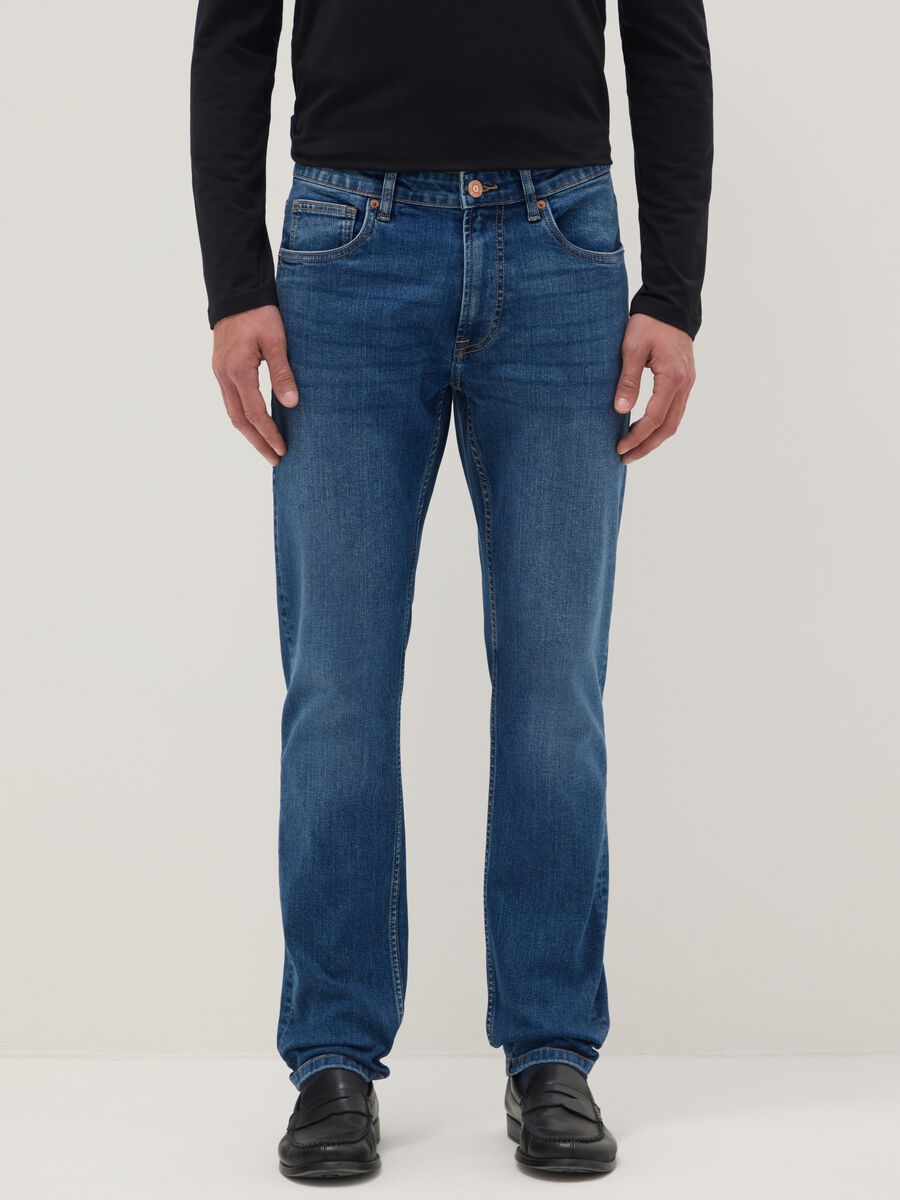 Slim fit blue denim jeans_2