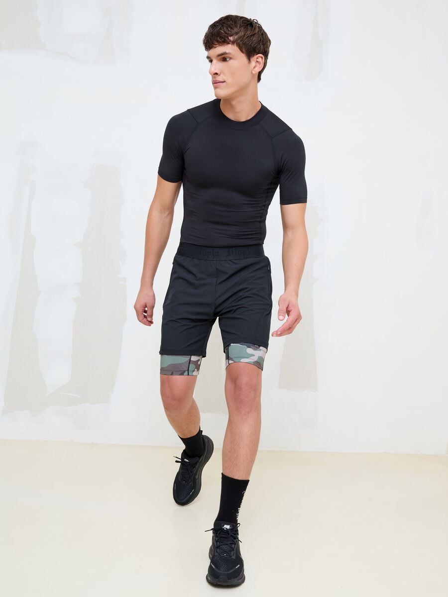 Technical Shorts Camo-Schwarz_0