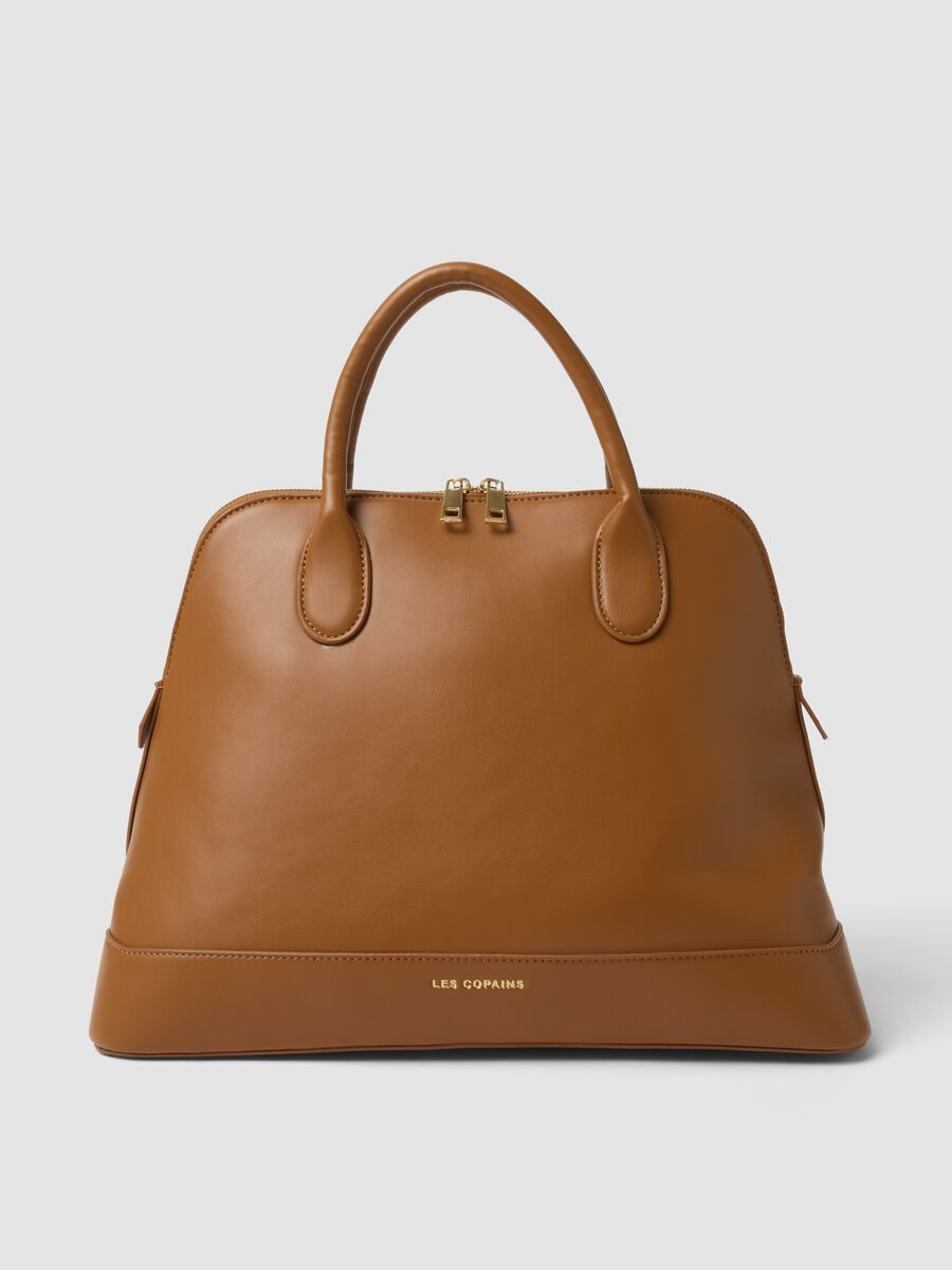 Braune Handtasche mit Reissverschluss_0