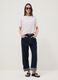 White short-sleeved pure cotton T-shirt with broderie anglaise embroidery_1