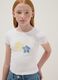 Weisses T-Shirt aus reiner Baumwolle mit bestickten Blumen_2