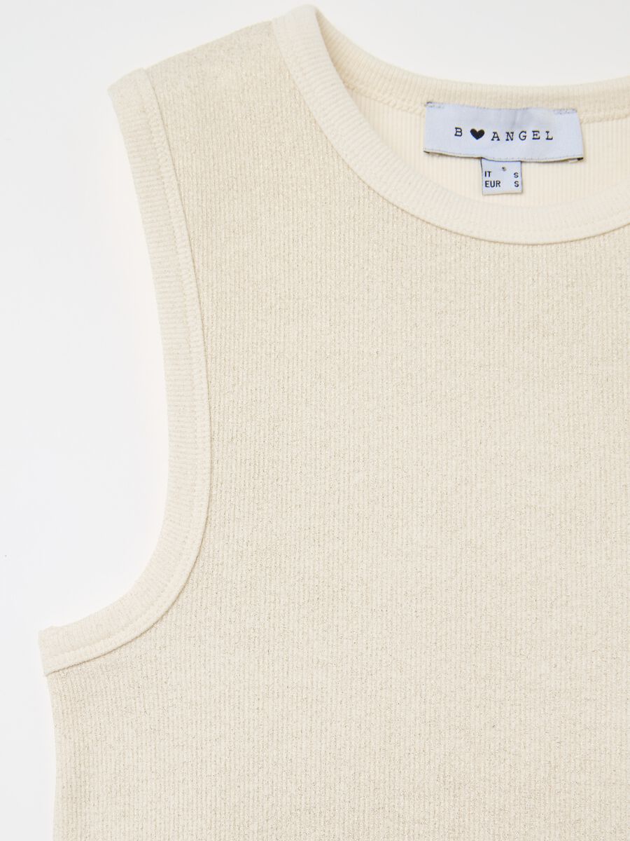 Ribbed crop tank top with lurex_5