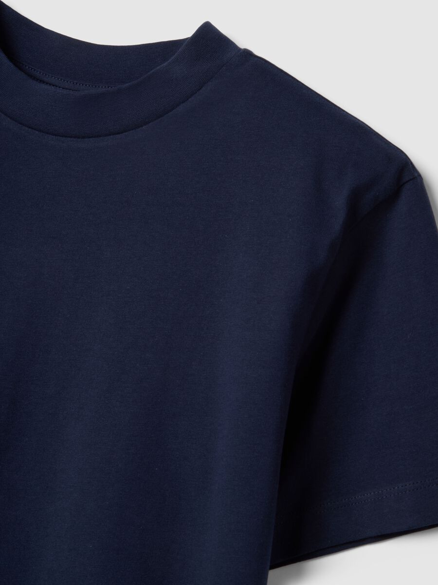 Regular fit blue pure cotton T-shirt_5