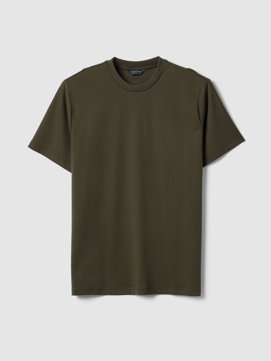Green crew neck T-shirt in pure cotton regular fit_0