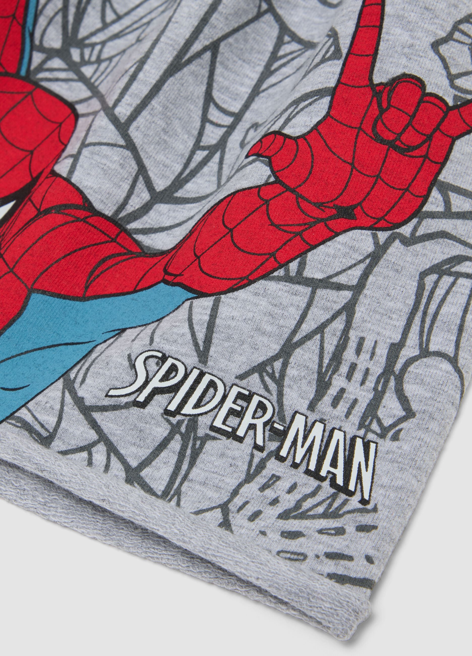 Grey stretch cotton jersey Spider-Man print hat for boys