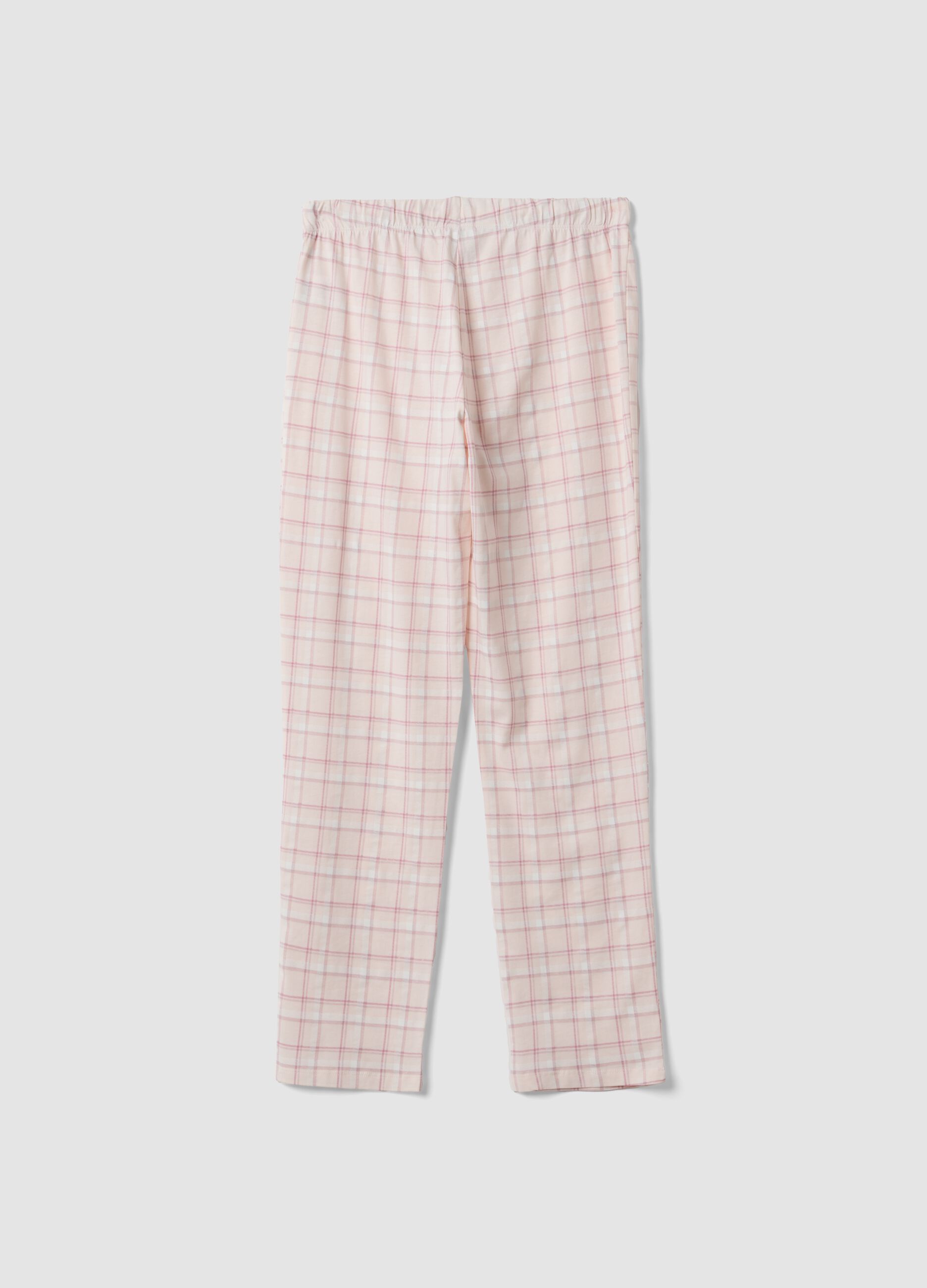 Pantaloni pigiama multicolor in puro cotone organico a quadri