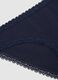 Blue stretch cotton regular fit briefs with lace_5