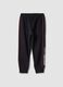 Pantaloni jogger neri in misto cotone con coulisse e logo Ducati_1