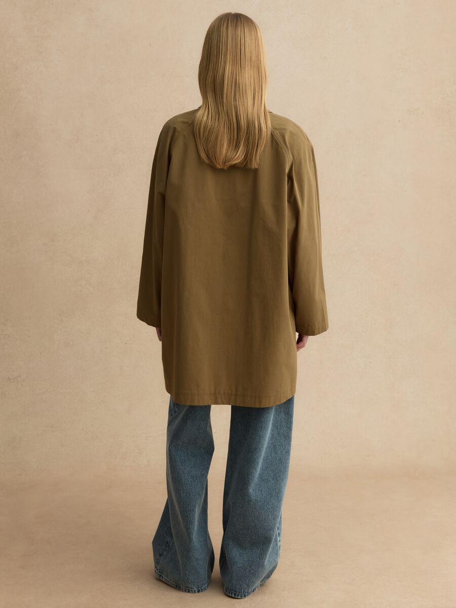 Brown pure cotton raincoat_4
