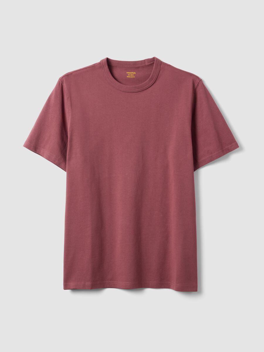 Regular fit red pure cotton short sleeve t-shirt_4