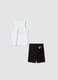 Black and white pure cotton set with top and shorts_1