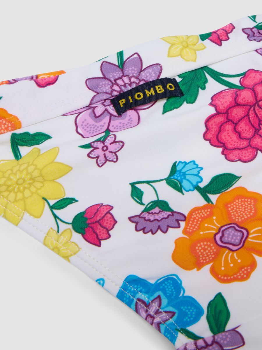 White floral stretch-fabric bikini_2