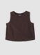 Top marron coupe regular en m&eacute;lange viscose, coton et lin_4
