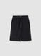 Boys' black pure cotton shorts, relaxed fit_0