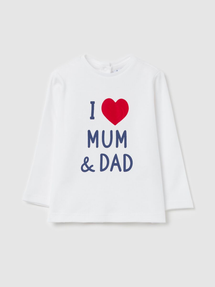 Organic cotton T-shirt with "I Love Mum & Dad&rdquo; print_0