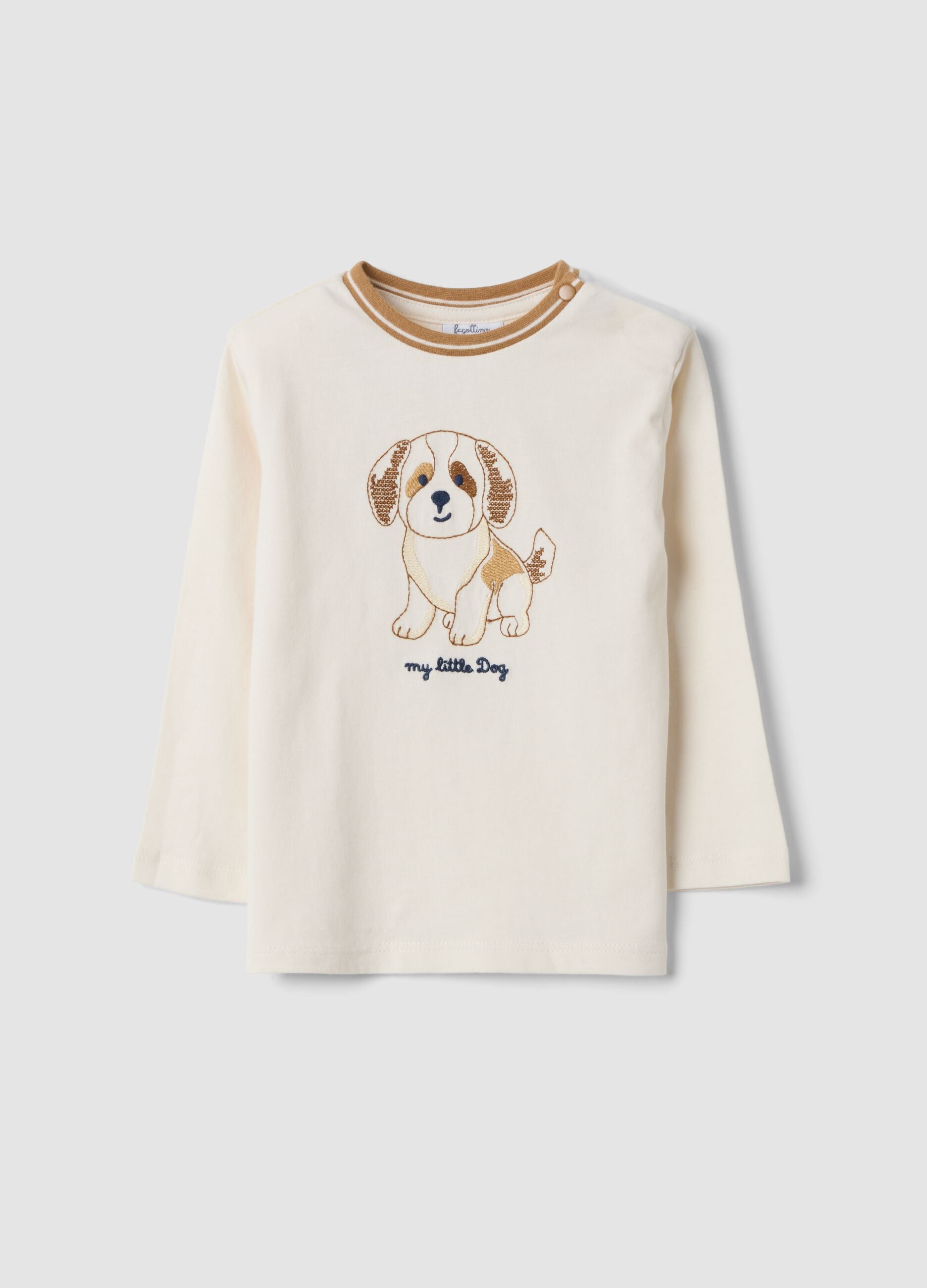 White pure organic cotton crew-neck T-shirt