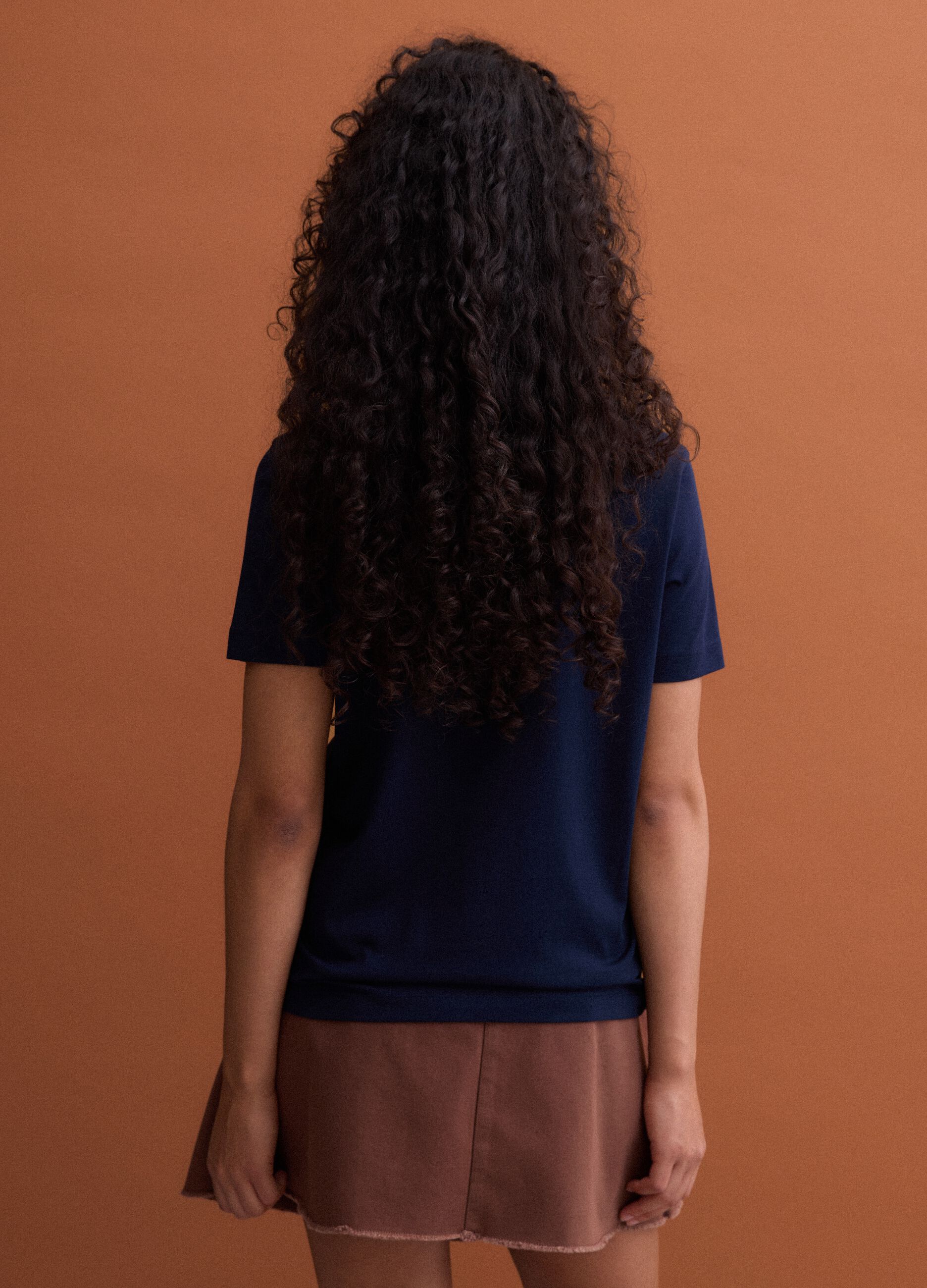 Blue Supima cotton short-sleeve regular-fit T-shirt