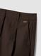 Brown cotton blend straight fit trousers_1