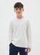 Boys' white pure cotton regular fit sweater_0