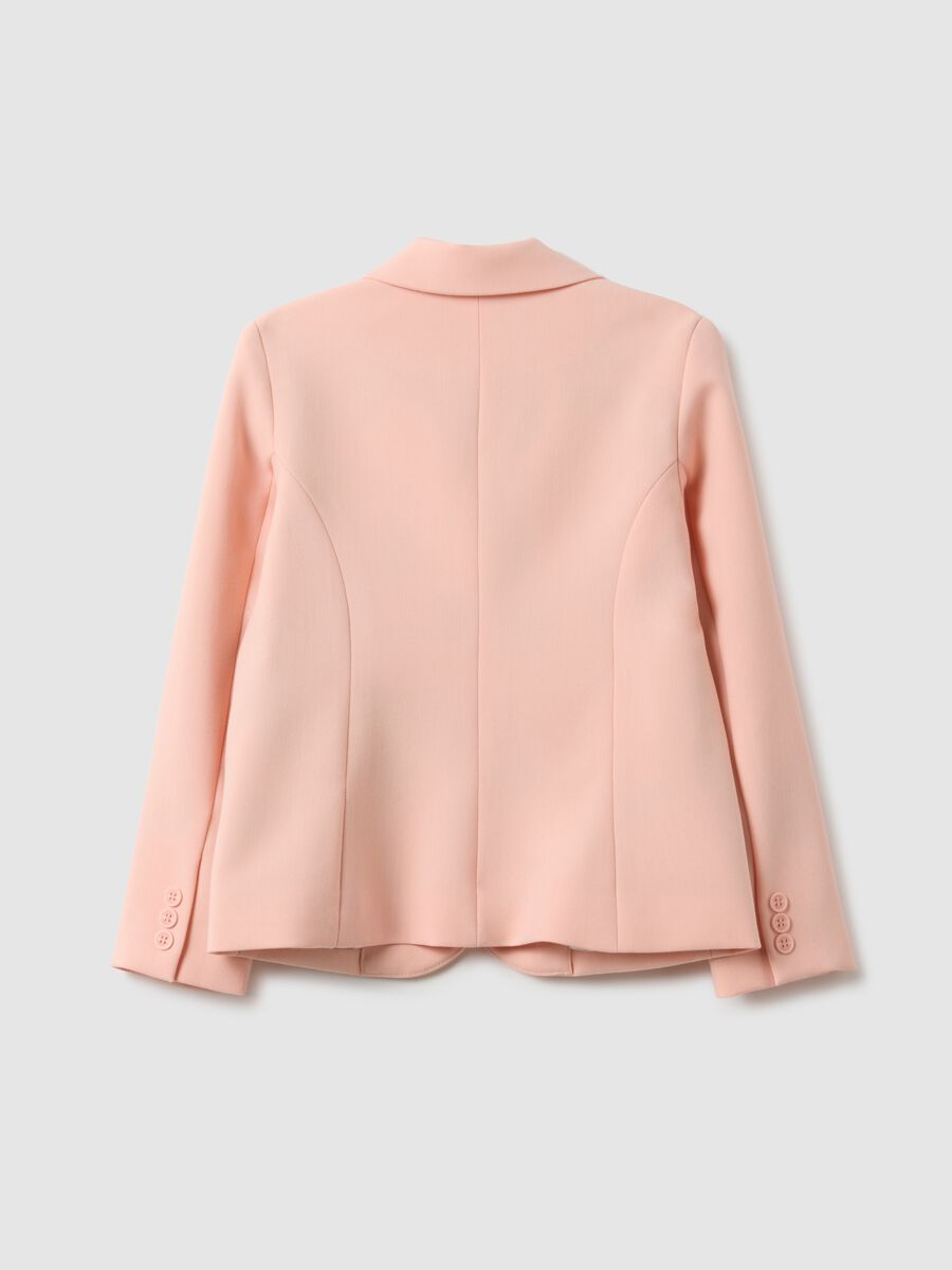 Girl's Regular Fit Pink Blazer_1