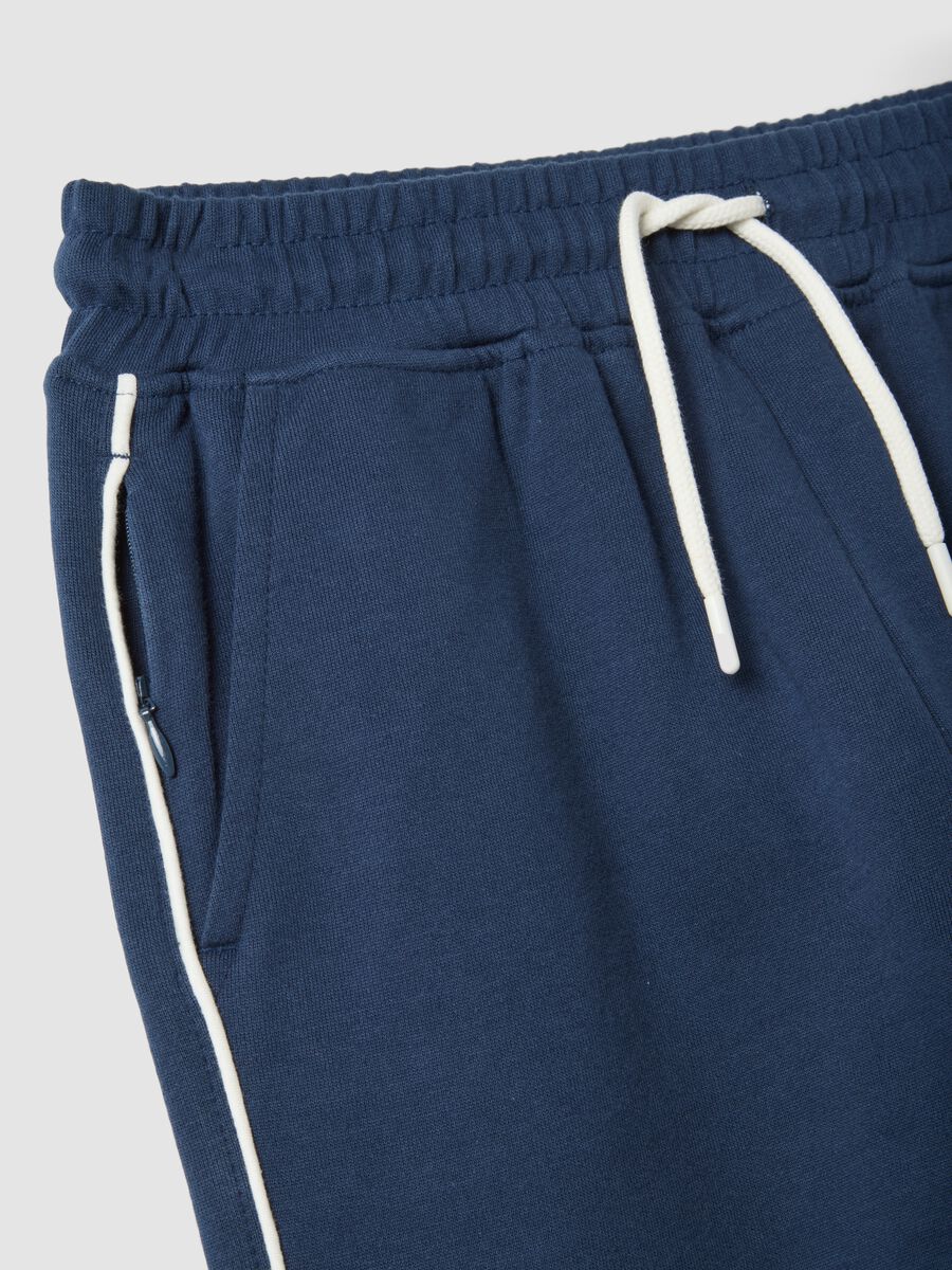 Pantaloni jogger blu in puro cotone_2