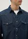 Blue pure cotton denim shirt regular fit with pockets_3