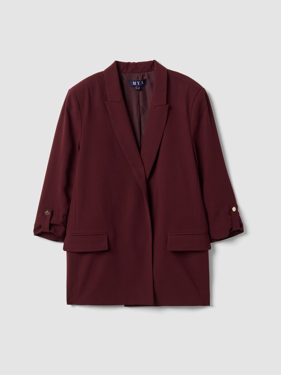Red lined regular-fit blazer with classic lapels_4