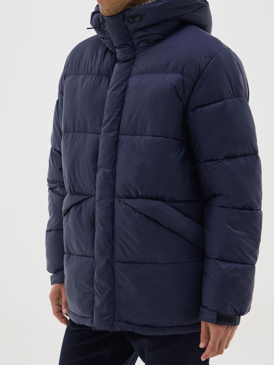 Blue Iconic Puffer Jacket with Adjustable Hood_3