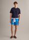 Short de bain bleu avec taille &eacute;lastiqu&eacute;e et cordon de serrage contrast&eacute;_0