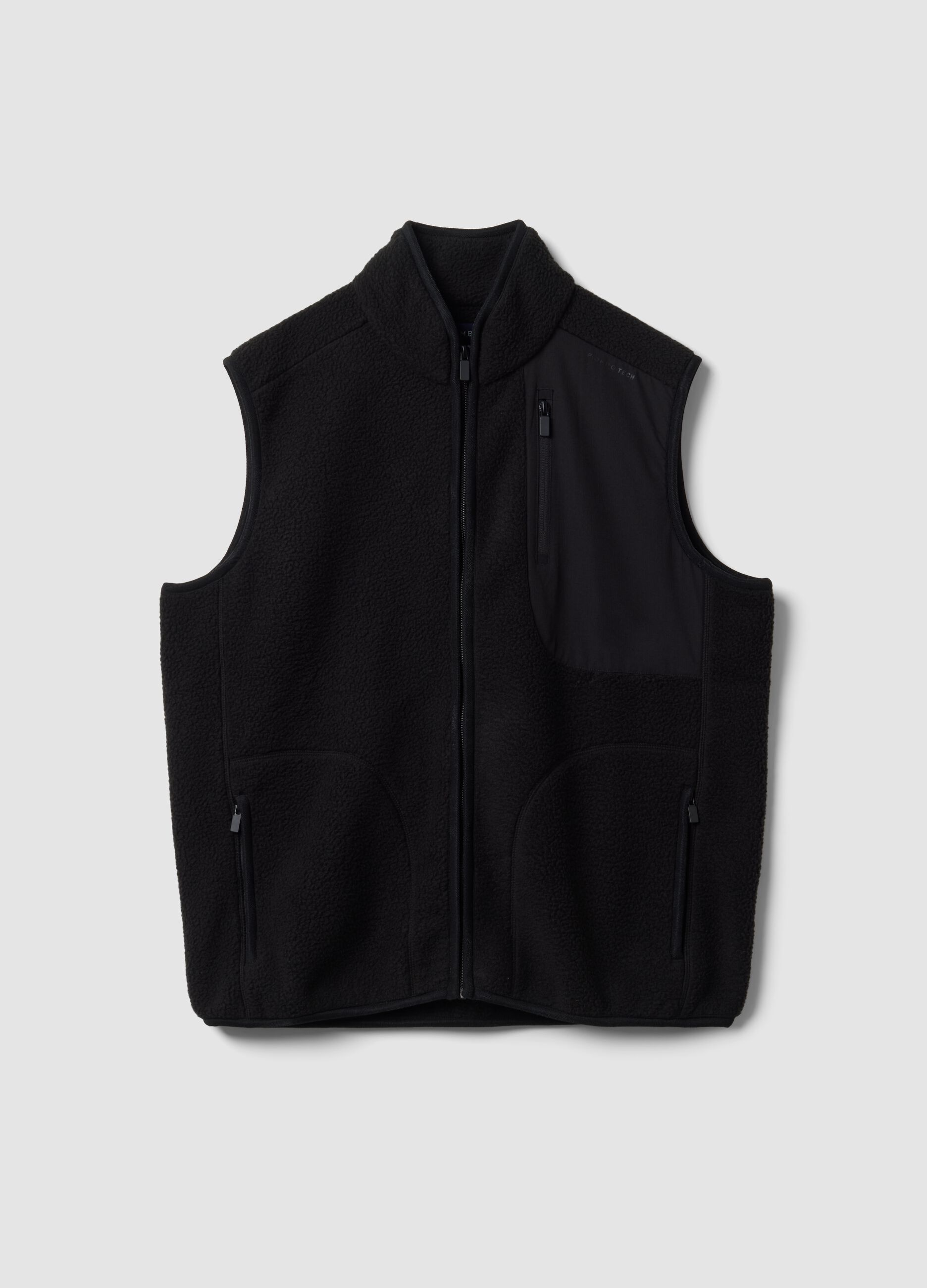 Felpa full-zip nera con colletto regular fit