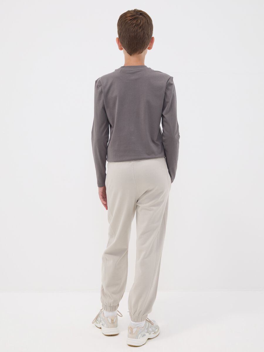 Grey pure cotton oversized joggers for boys_1