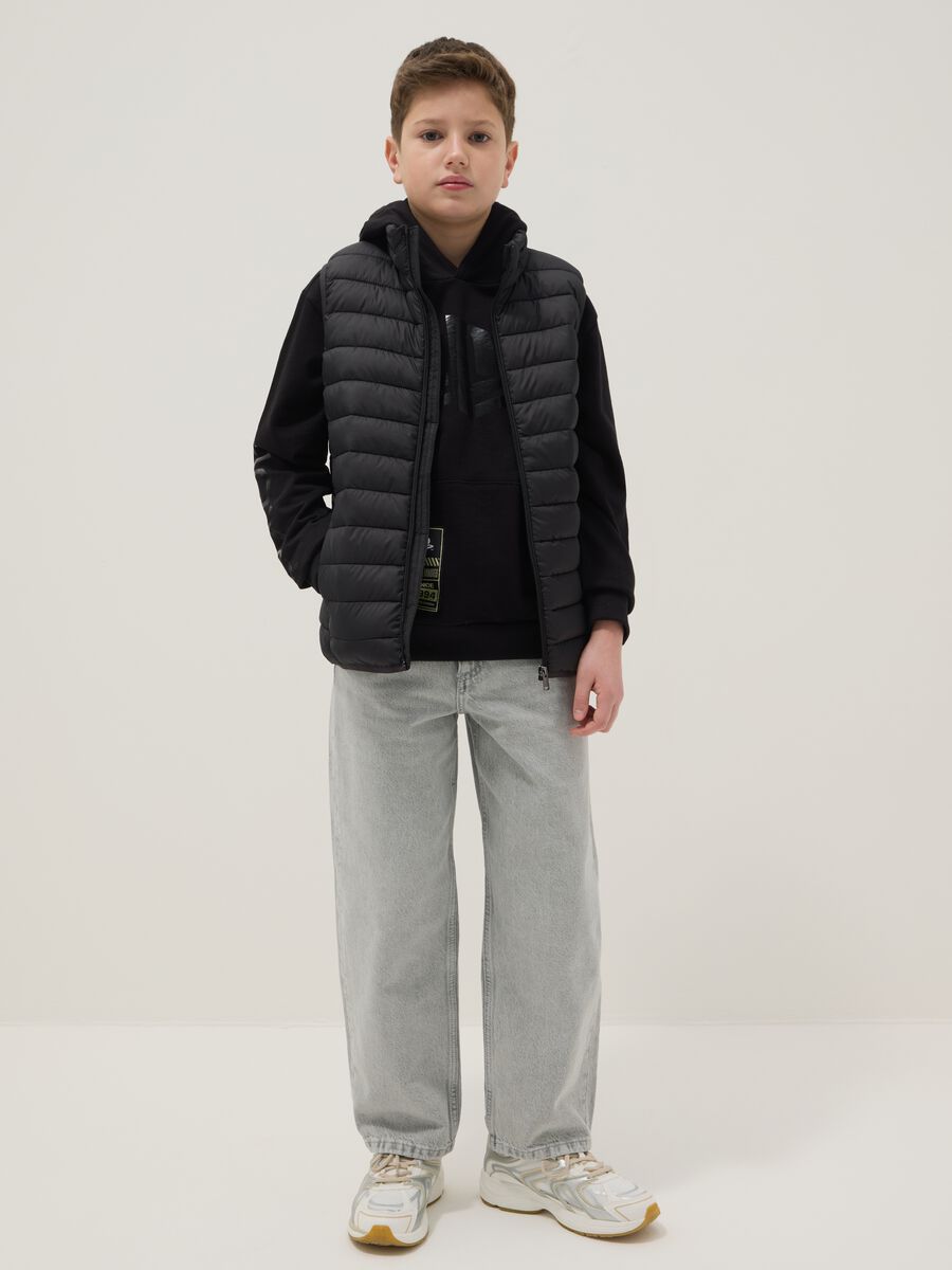 Boy's gray pure cotton skater jeans_0
