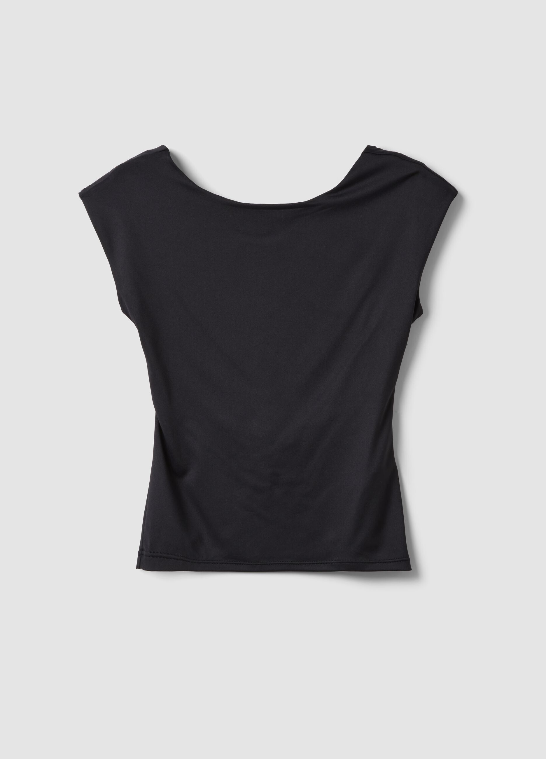 Schwarzes Top aus Stretchmaterial