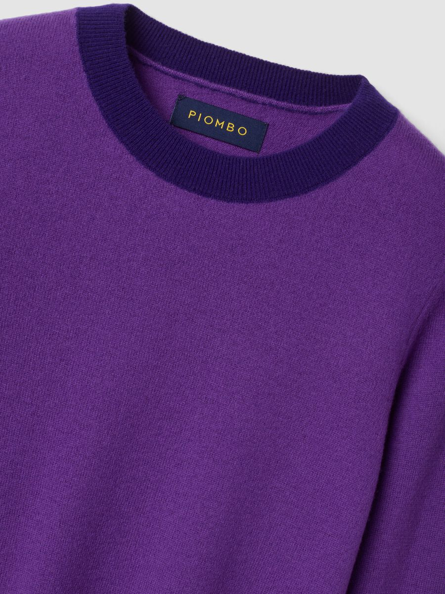 Maglia viola in pura lana girocollo_1
