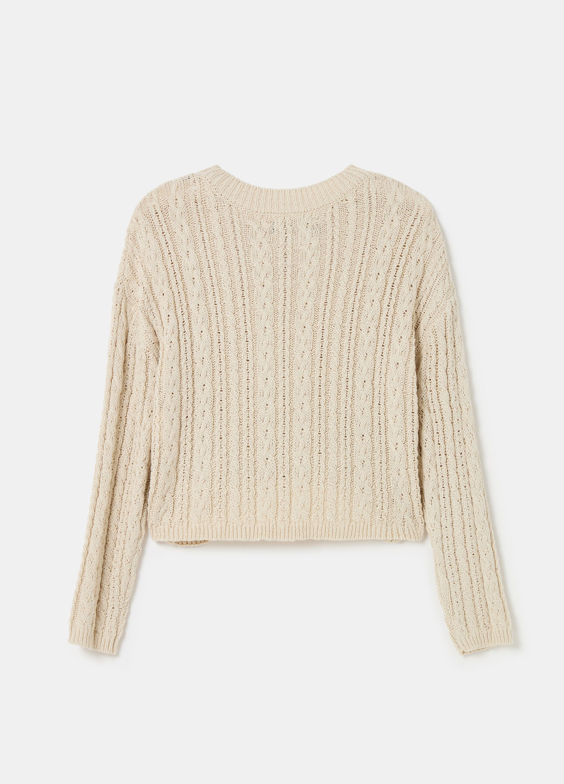 Pullover with cable-knit design
