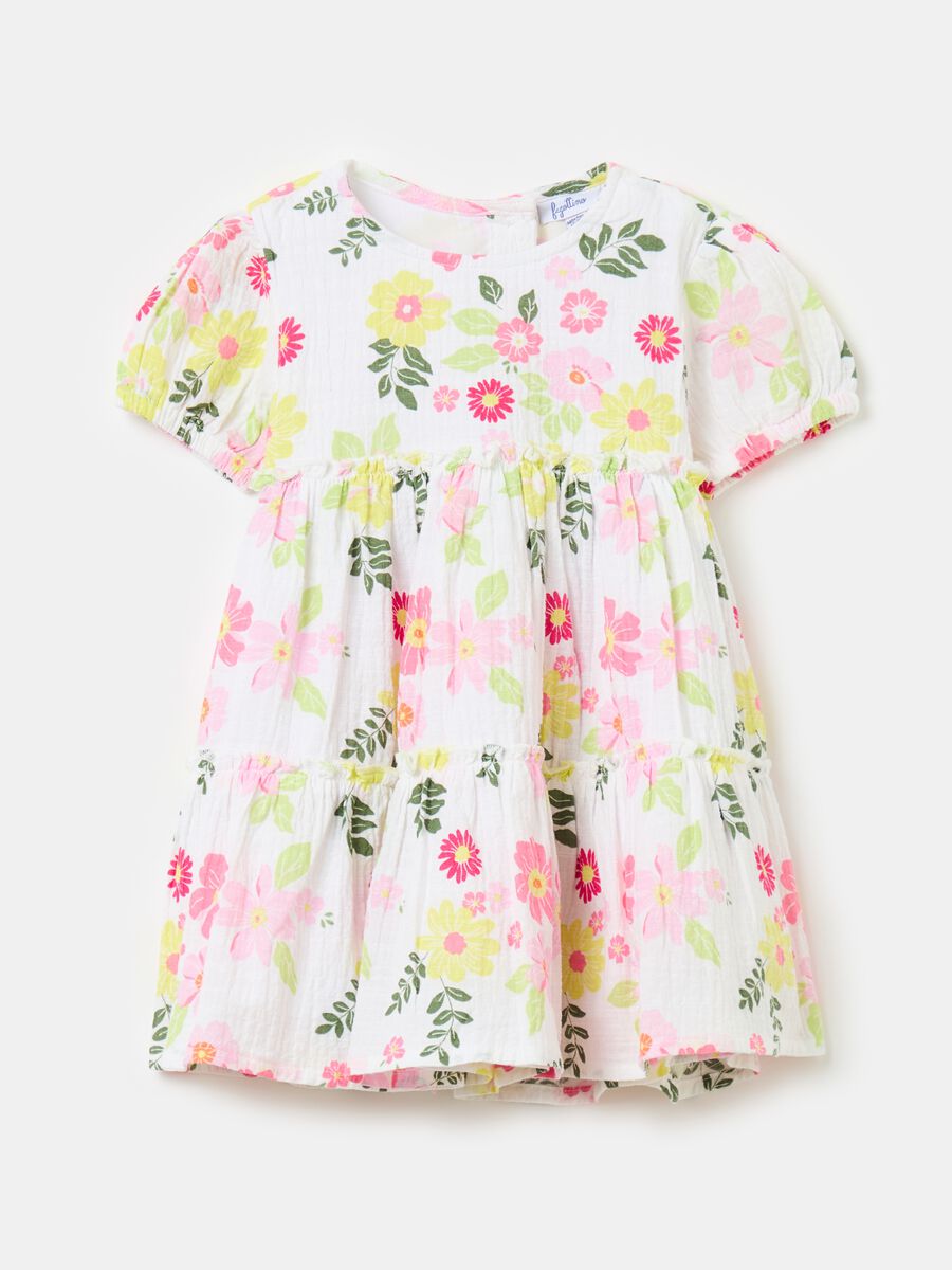 Tiered dress with floral pattern_0