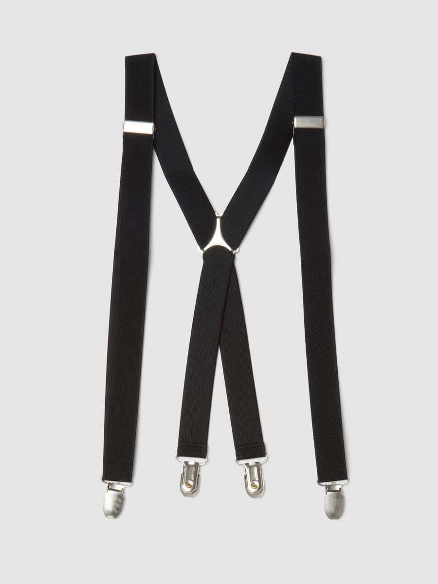 Black elasticated braces with clips_0