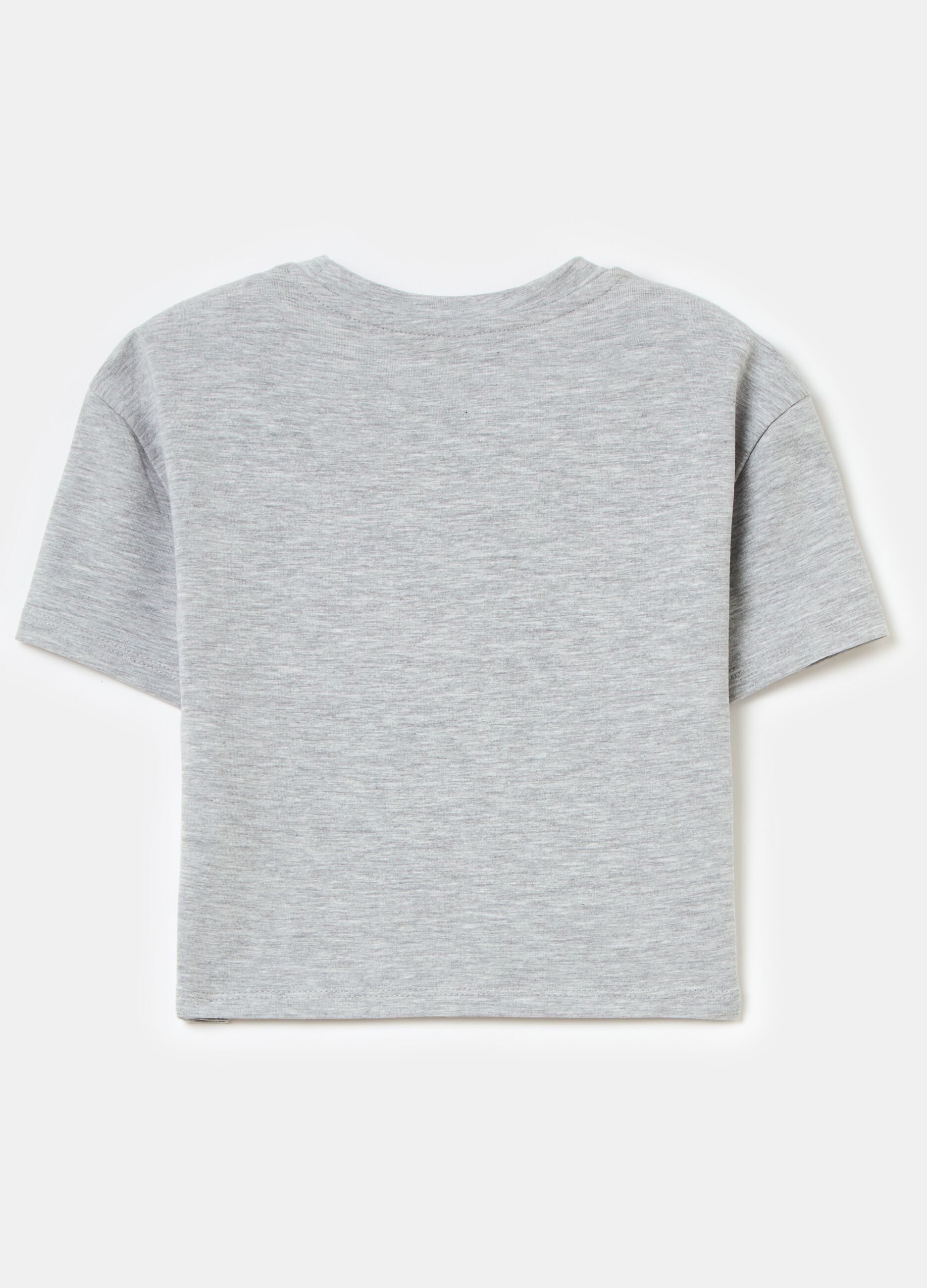 T-shirt Crop Grey Melange