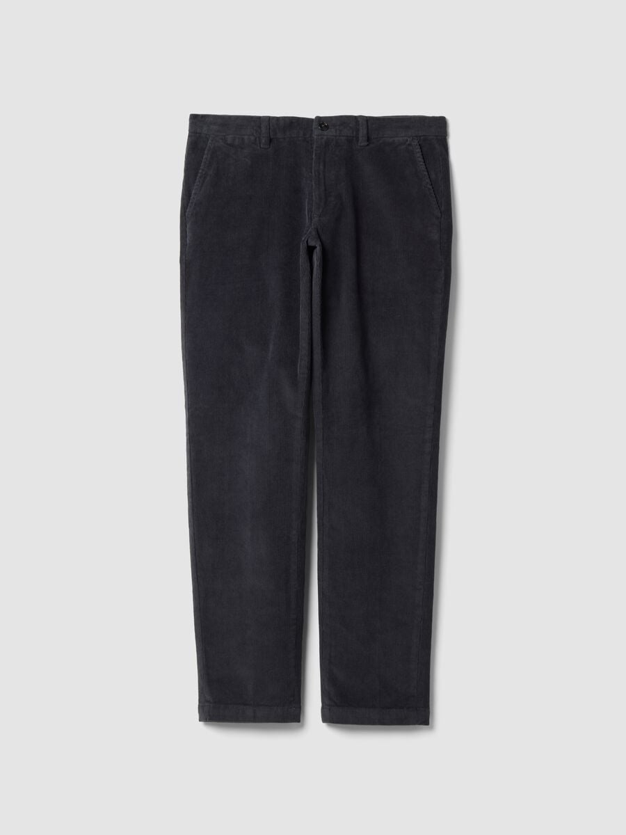 Pantaloni chino grigi in cotone elasticizzato slim fit_0