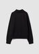 Black stretch viscose hoodie with turtleneck collar, regular fit_1