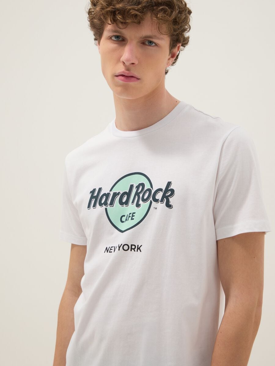 Weisses T-Shirt mit Hard Rock Cafe-Print aus reiner Baumwolle, Regular Fit_3