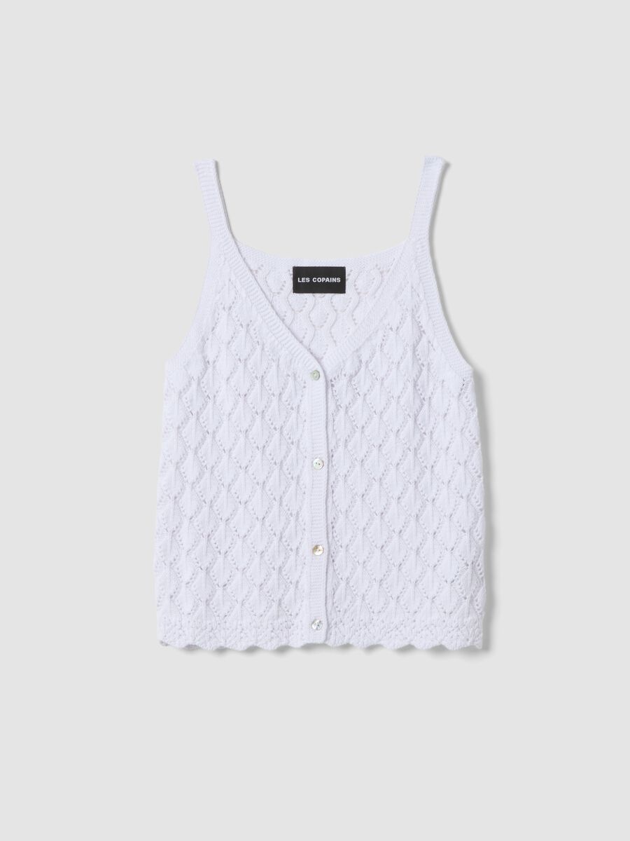 Wei&szlig;er Strick-Gilet aus Bio-Baumwolle_4