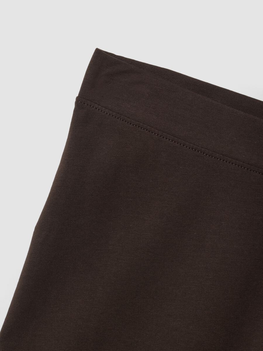 Braune Flared-Leggings aus Stretch-Baumwolle_5