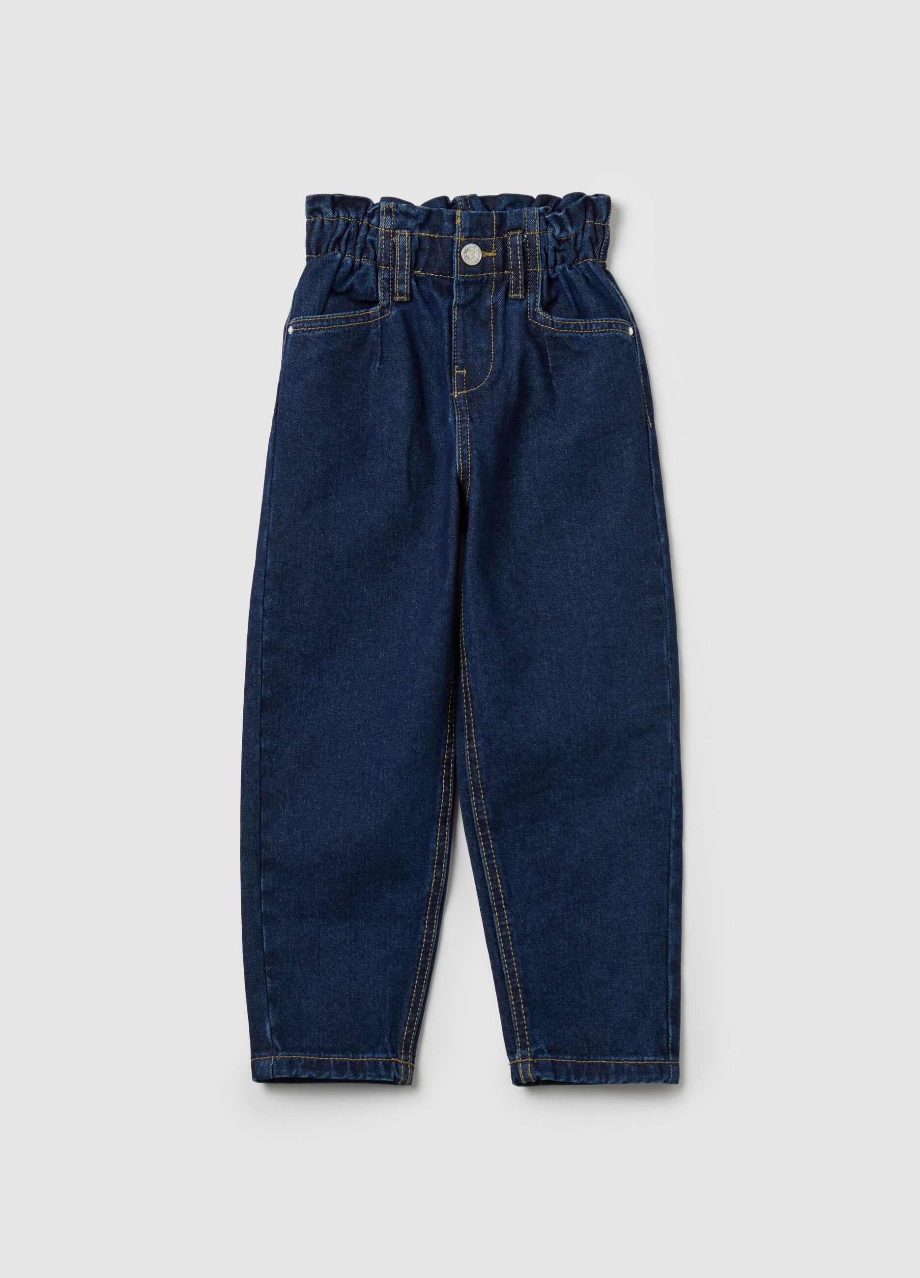 Paper bag jeans with pockets