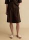 Brown regular fit lyocell and linen blend shorts_1