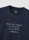 Blaues Kurzarm-T-Shirt aus reiner Baumwolle, Regular Fit_5