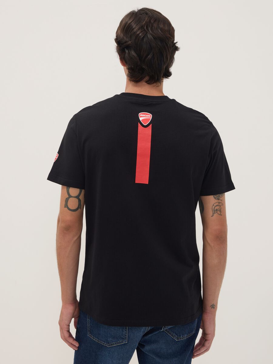 Black pure cotton Ducati print T-shirt, regular fit_3