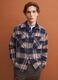 Blue wool-blend checked shacket with an oversized fit_0
