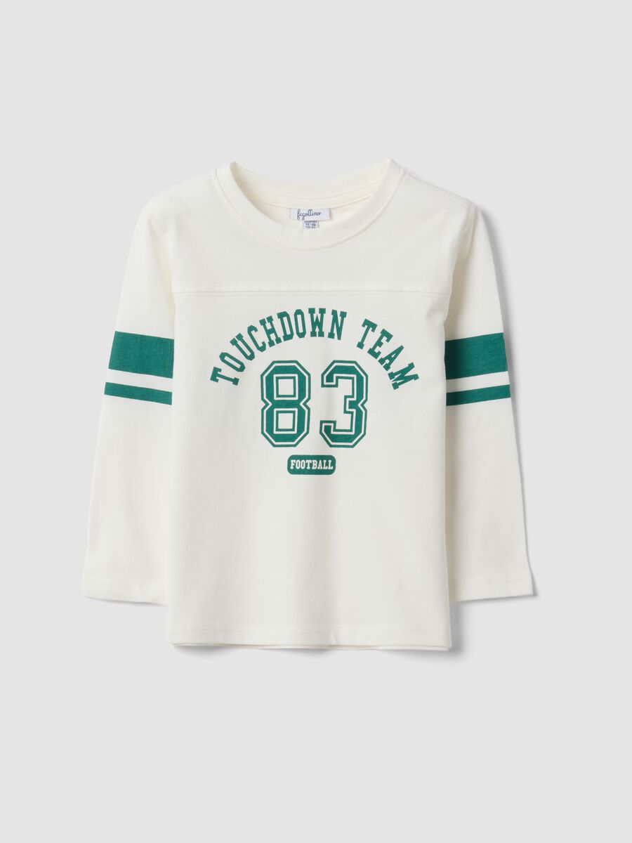 White organic cotton crew-neck T-shirt for boys_0